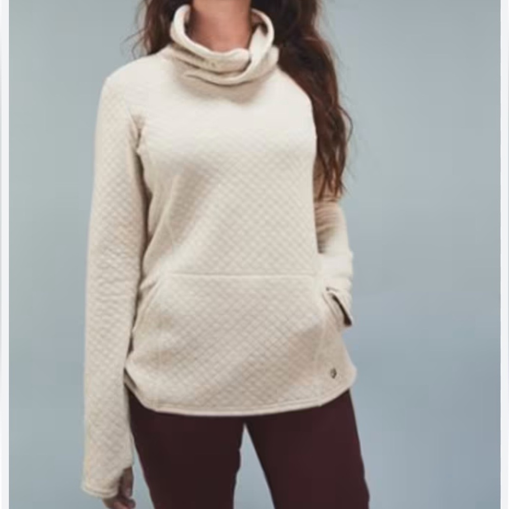 Kuhl Quilted Cowl Neck Pullover - Cream